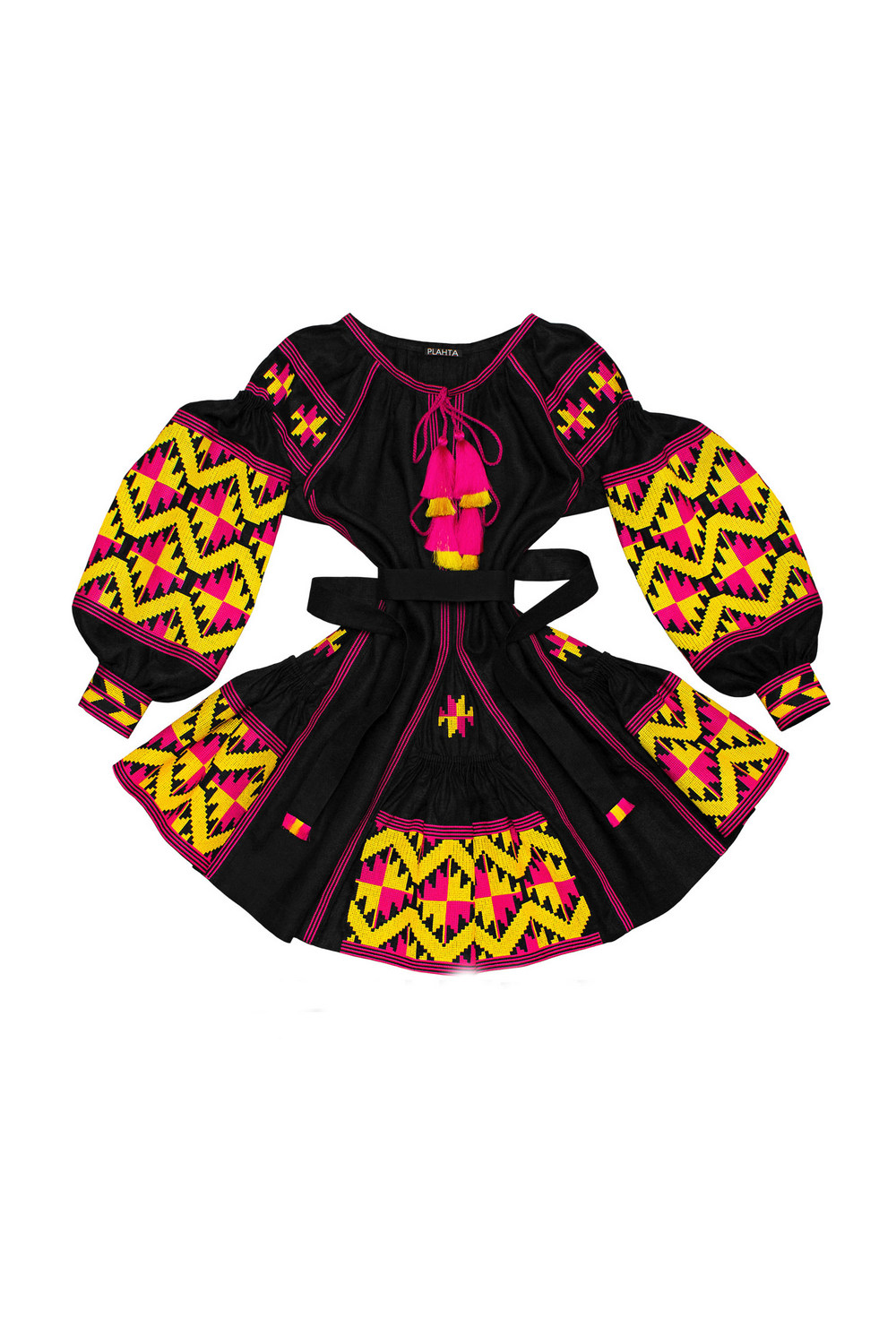 Buy Folk Festival Linen Black ethnic Ukrainian Mini dress Vyshyvanka , Boho Hippie Comfortable embroidered dress
